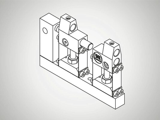 Double measuring fork with eccentricity measurement