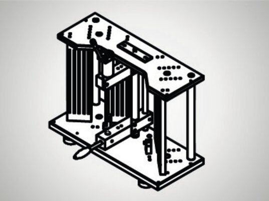 Vertical measuring stands with groove plates